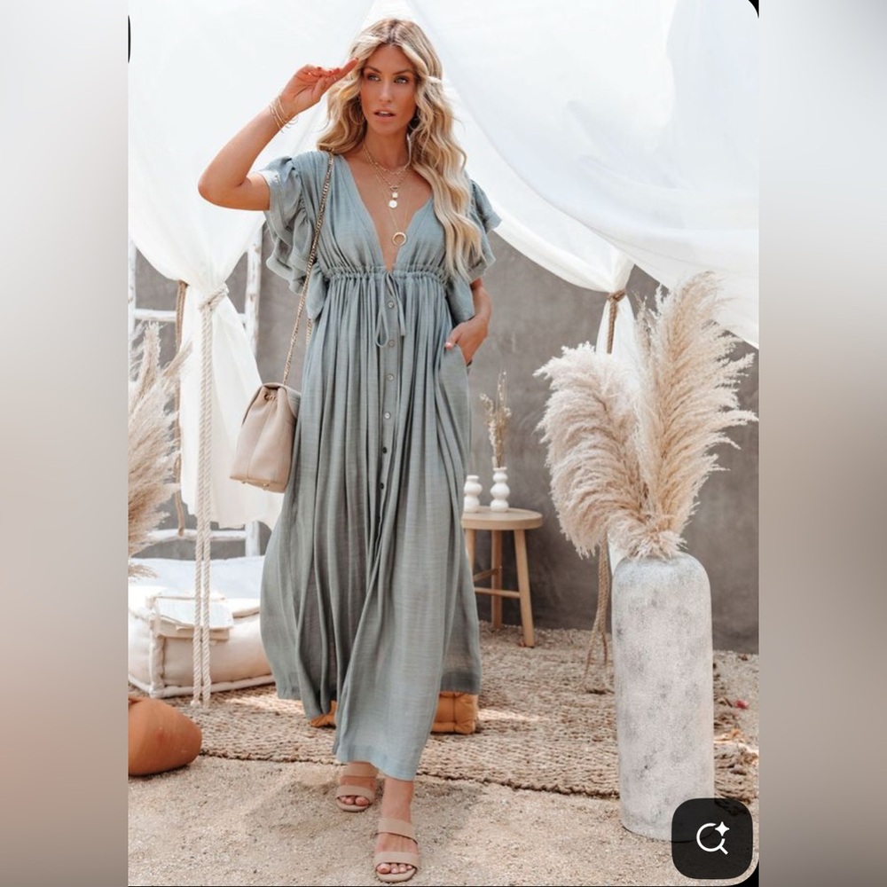 Elegant Blue Maxi Dress